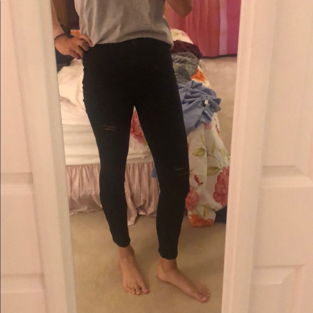 High waisted Pacsun stretchy black ripped jeans